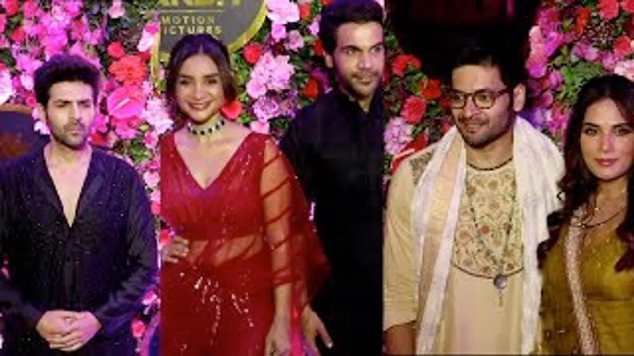 Kartik Aaryan, Ali Fazal-Richa Chadha, Rajkummar Rao-Parthlekha And Others At Anand Pandit's Diwali Bash