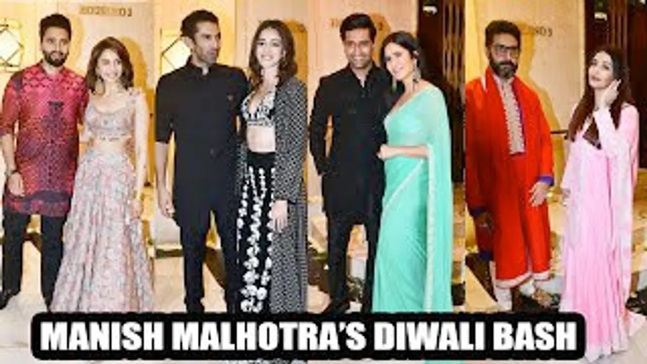 Aishwarya Rai Bachchan-Abhishek Bachchan, Katrina Kaif-Vicky Kaushal, Ananya Panday-Aditya Roy Kapur, Rakul Preet Singh-Jackky Bhagnani And Others At Manish Malhotra's Diwali Party