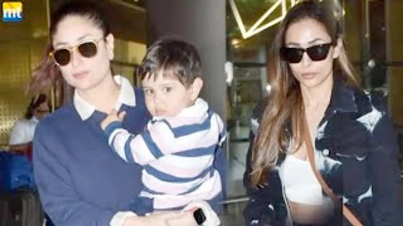 Kareena Kapoor takes little Jeh in her arms At Airport, stylish Malaika Arora returns home