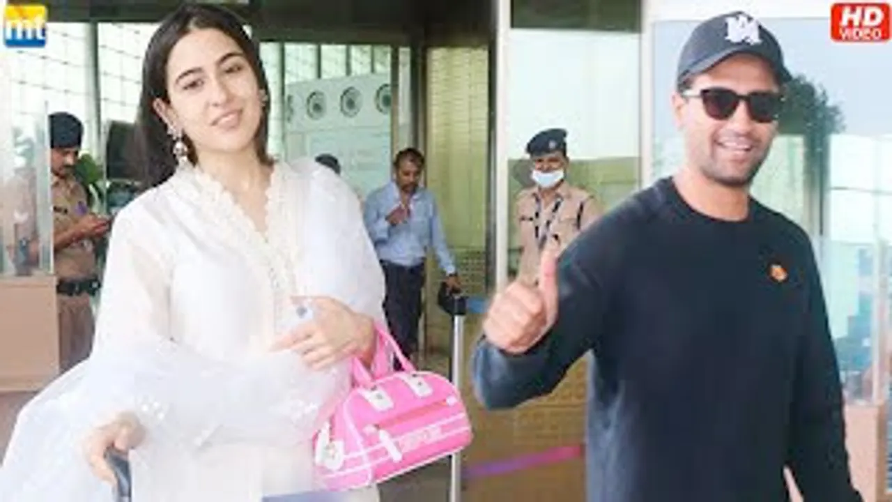 Post Katrina Kaif's Phone Bhoot Trailer, hubby Vicky Kaushal, Sara Ali Khan leave for their shoot