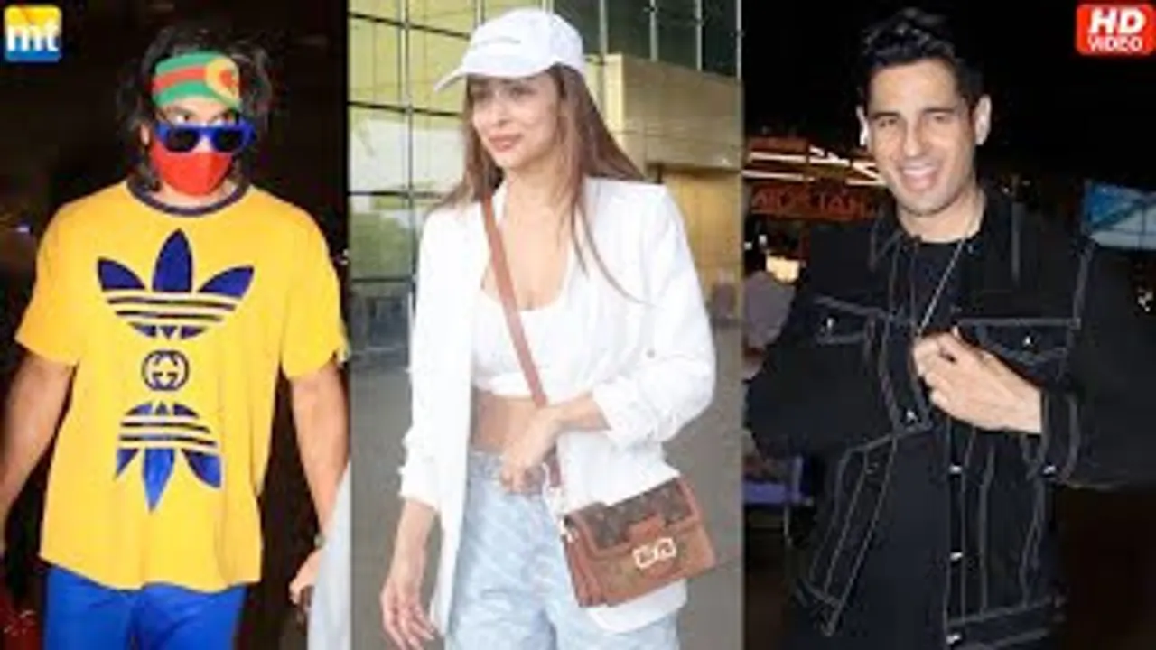 Gorgeous Malaika Arora, handsome Sidharth Malhotra & Swaggy Ranveer Singh at the airport