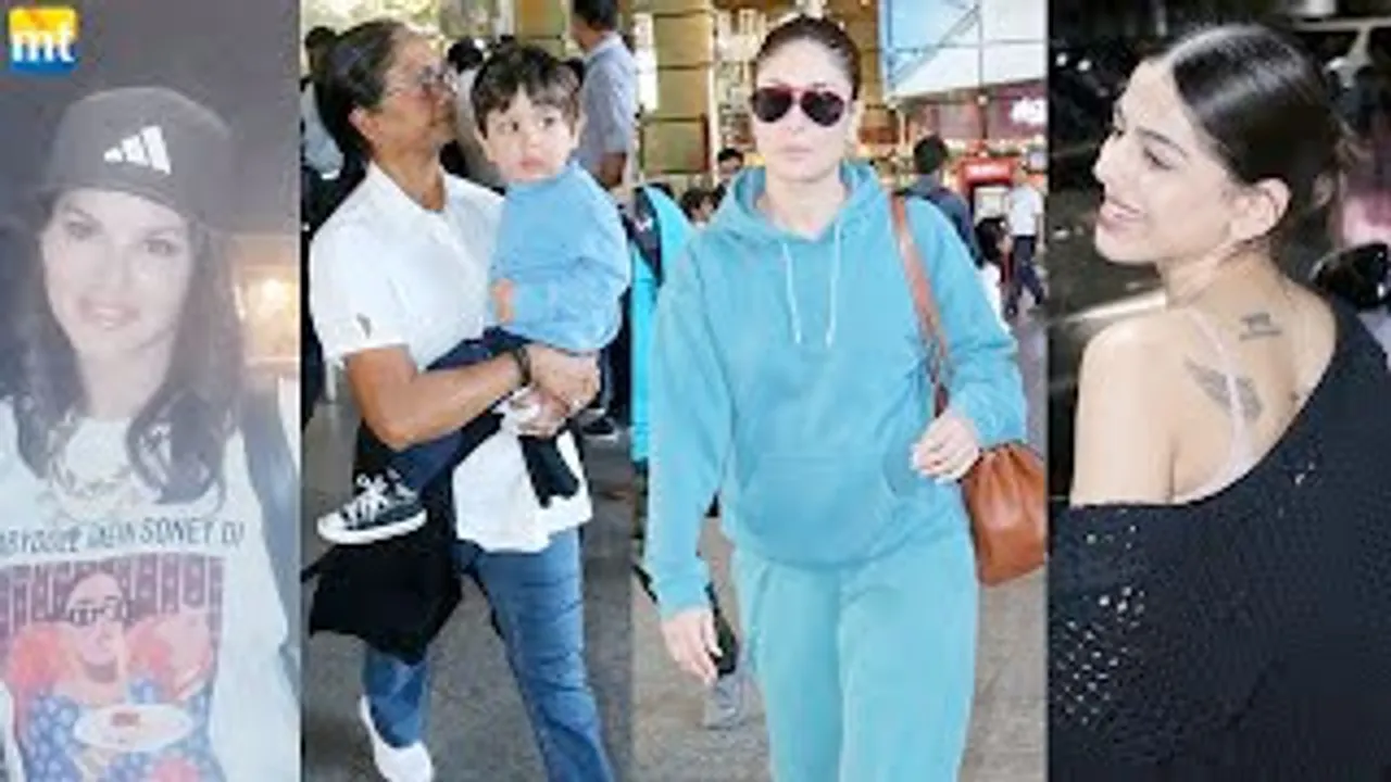 Kareena Kapoor returns with Jeh from London, Alaya F & Sunny Leone pose for shutterbugs at ariport