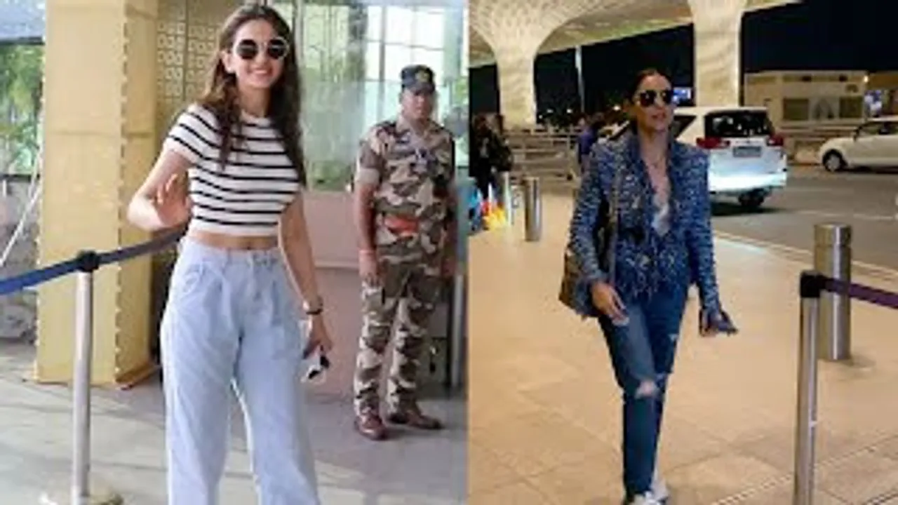 Pathaan Shahrukh Khan's wife Gauri Khan in all Denim, Beautiful Rakul Preet Singh at airport