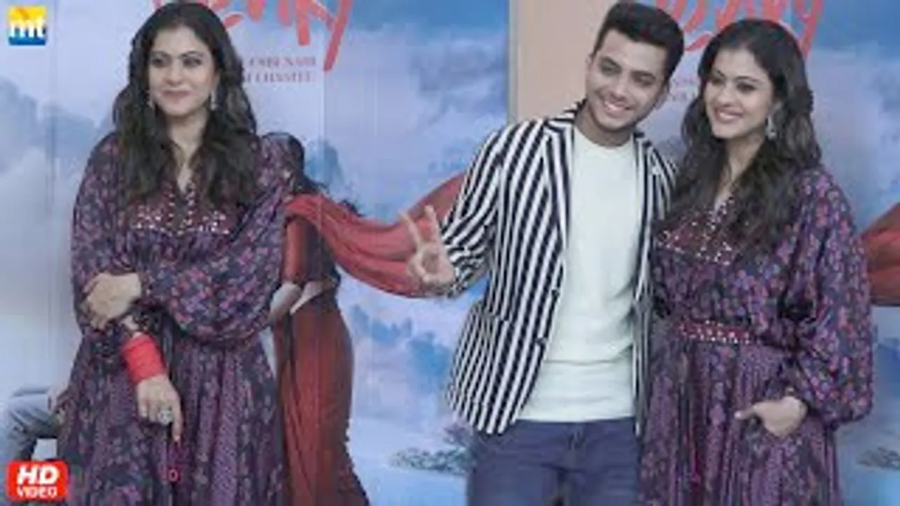 Kajol In Floral Dress, Takes His Hand To Pose With Young Actor Vishal Jethwa During 'Salaam Venky' Promotion
