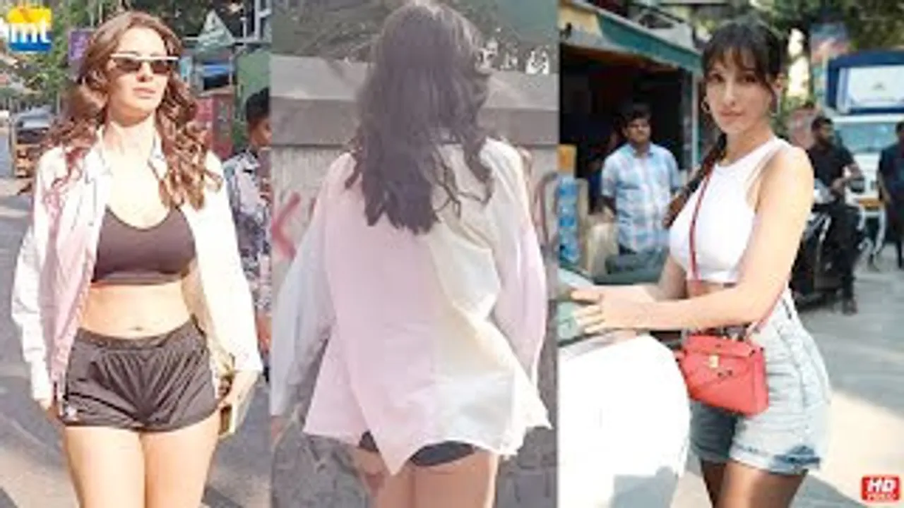 Nora Fatehi at salon, Giorgia Andriani looks Hot in Sports Bra, Karisma Kapoor Spotted at her Dad's house