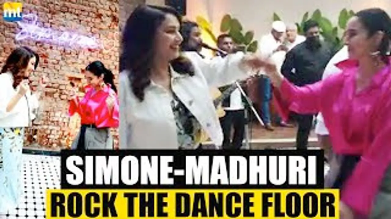 Simone Singh & Madhuri Dixit rocking it on the dance floor at Simone's landmark birthday bash