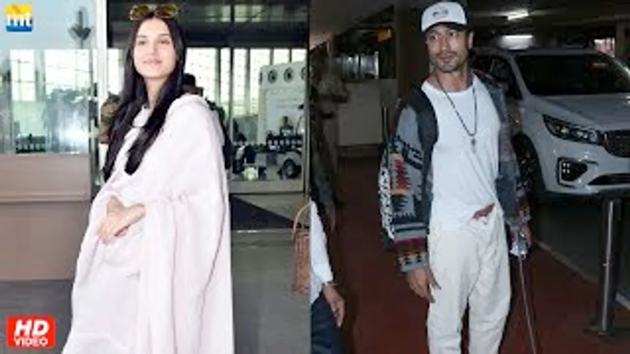 Gorgeous Tara Sutaria in Simple Salwar Suit, Martial Action king Vidyut Jammwal at airport