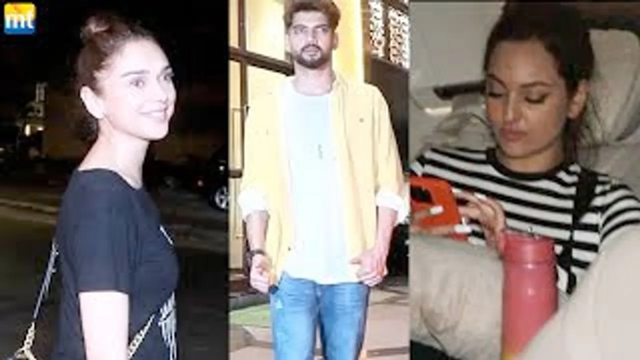 Aditi Rao Hydari, Huma Qureshi, Sonakshi Sinha And Zaheer Iqbal seen leave Rajkumar Rao's home