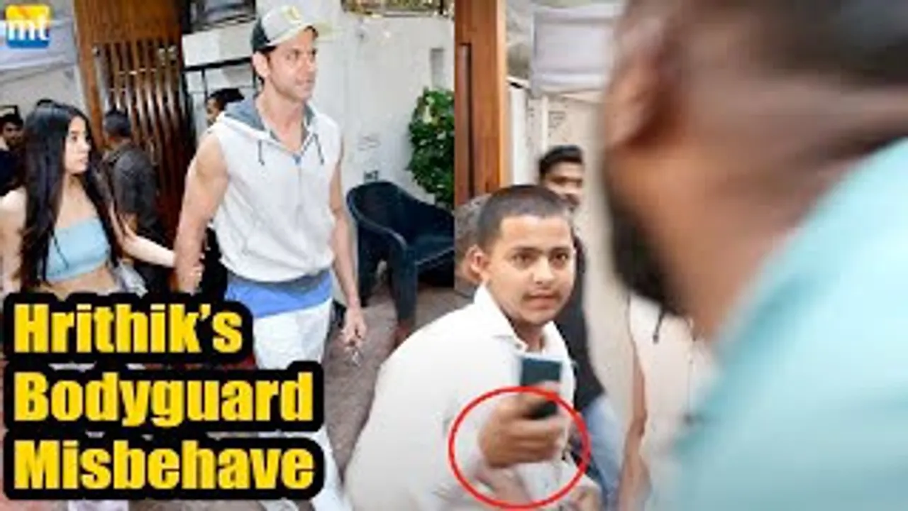 Hrithik Roshan's Bodyguard Pushes Hotel Staff aside who tried to take a picture