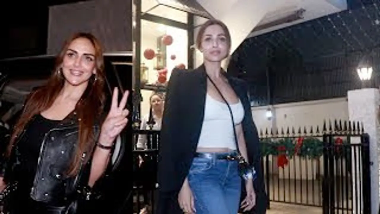 Malaika Arora looks Gorgeous in top, Esha Deol at Salon