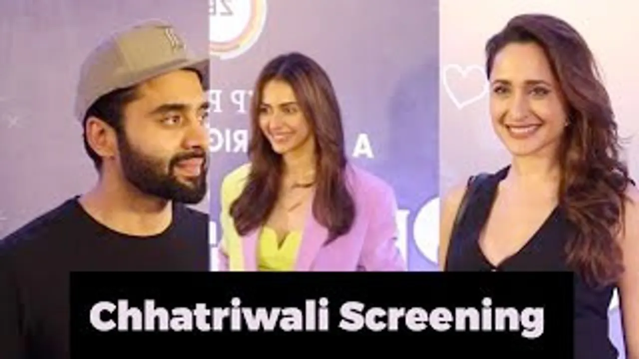 Rakul Preet Singh with BF Jackky Bhagnani at Chhatriwali Screening Along With Pragya Jaiswal