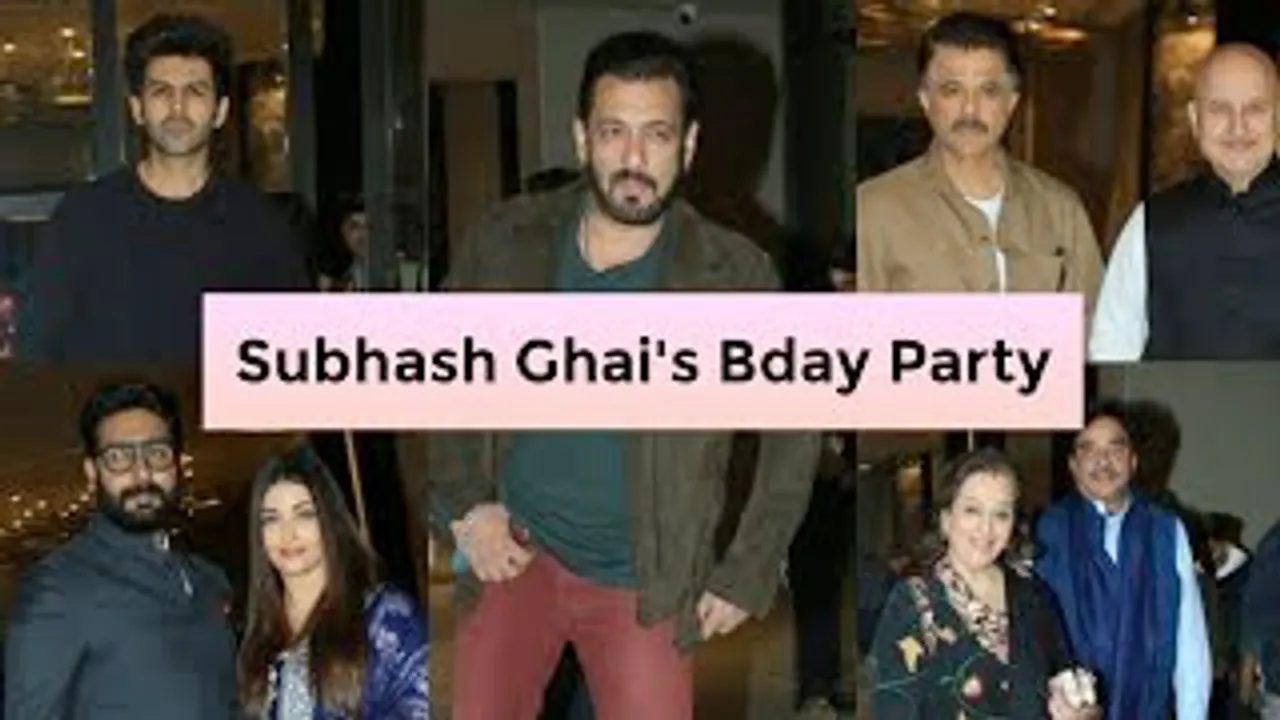 Salman Khan cuts cake with Subhash Ghai & Daughter, Aishwarya Rai, Kartik Aaryan, Jackie Shroff, Anil Kapoor And Others Attend The Event