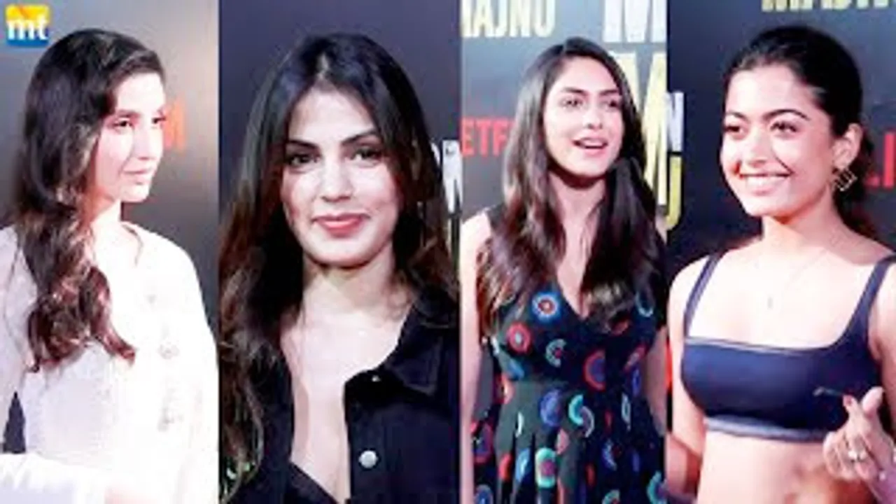 Rashmika Mandanna, Nora Fatehi, Mrunal Thakur And Rhea Chakraborty At Mission Majnu Screening