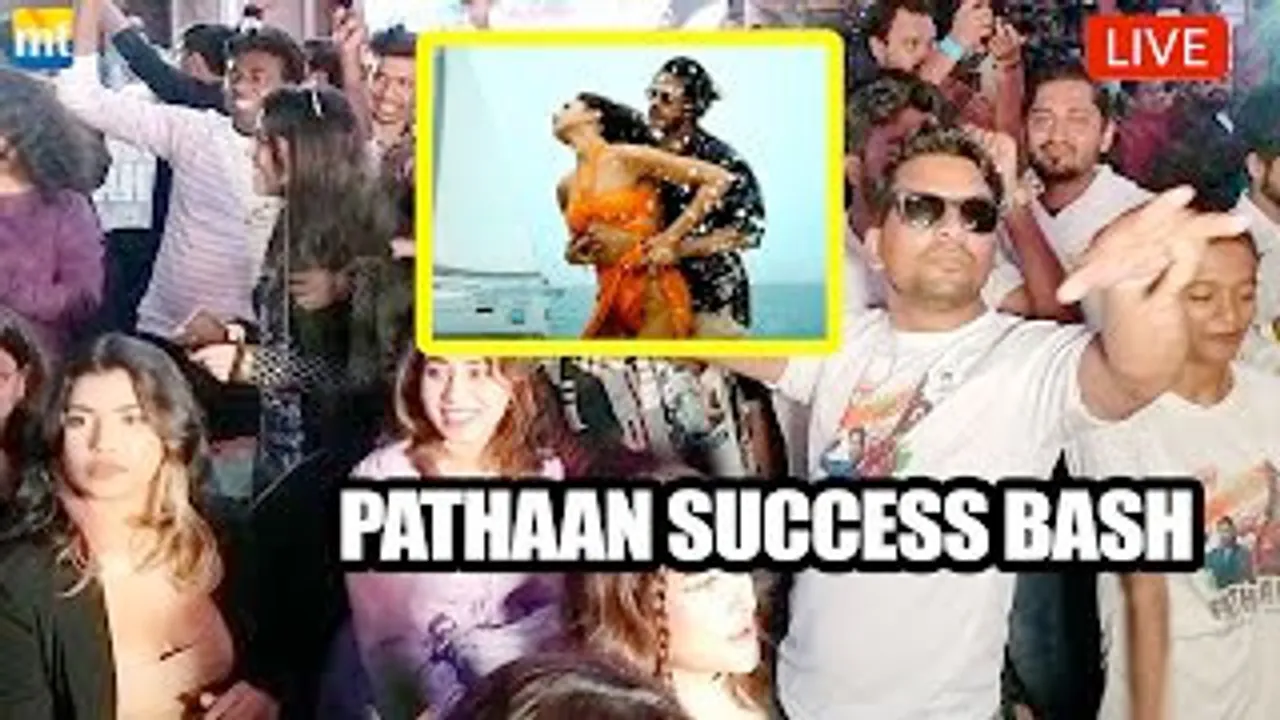 Pathaan Success Bash Live : Shah Rukh Fans Create Hysteria on Besharam Rang