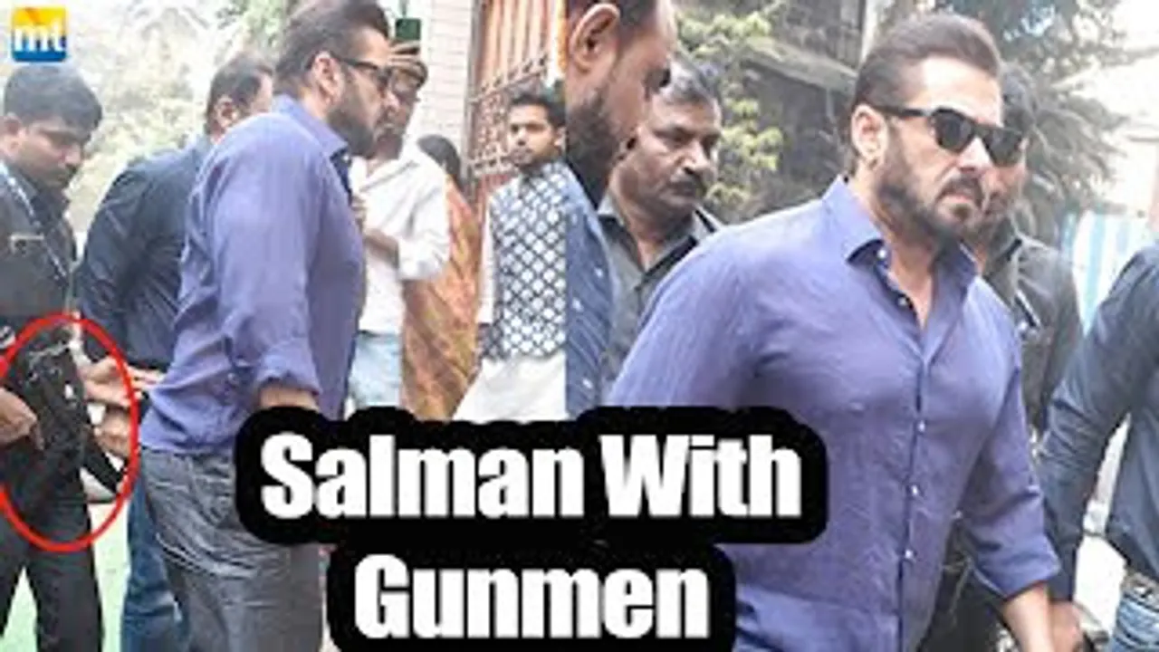 Tiger Salman Khan arrives with Gunmen Security with their Sisters at Rahul Kanan's Wedding