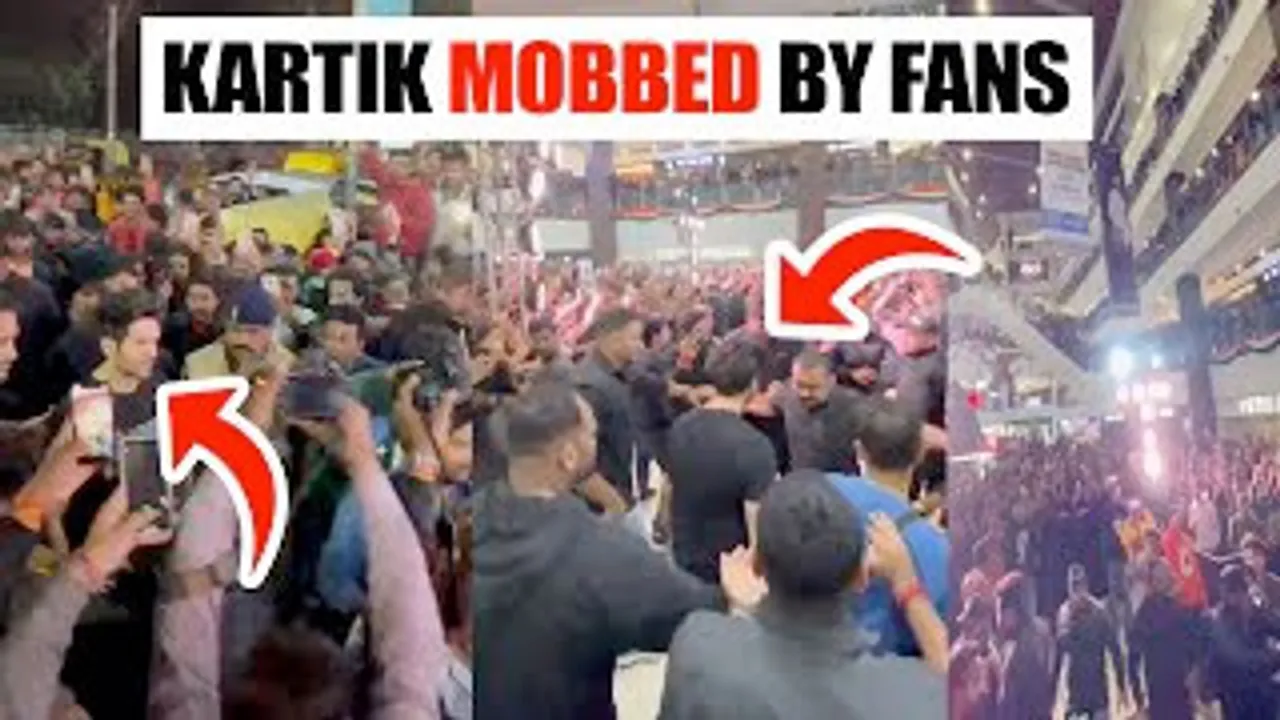 Shehzada Kartik Aaryan Mobbed by Fans in Indore's Mall, Causes Hysteria