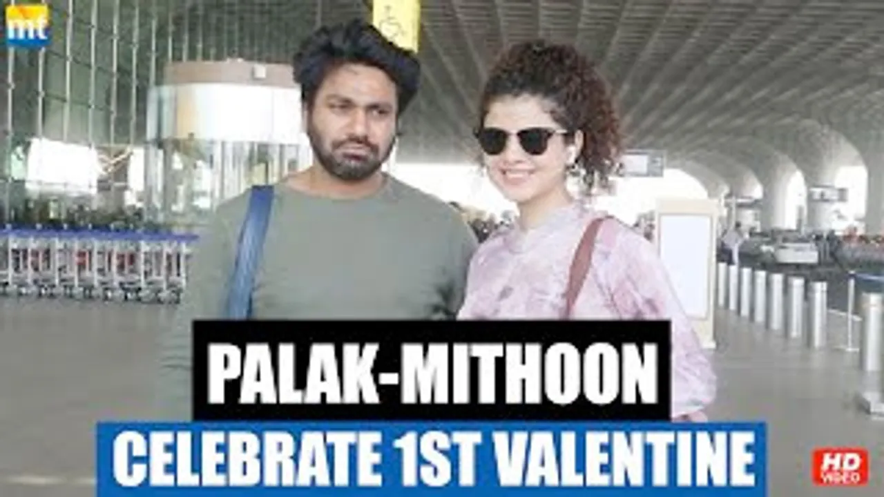 Newly married Palak Mucchal & Mithoon leave together for Valentine's Day Celebration