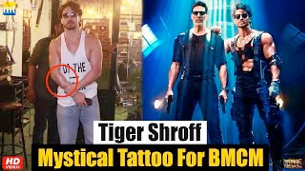 BMCM Actor Tiger Shroff Has made a Mystical Tattoo for film with Akshay Kumar