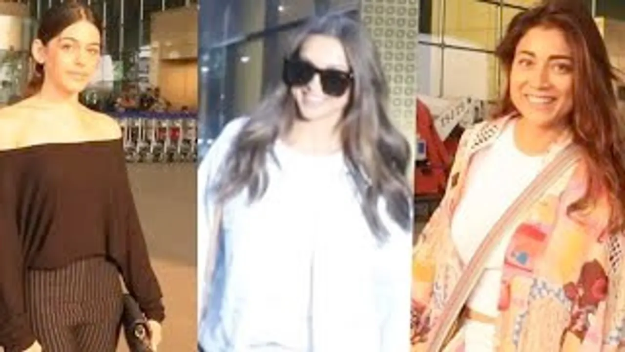 "Congratulations to the Oscars" - Deepika Padukone's Cute expressions to paps, Shriya Saran And Alaya F At Airport