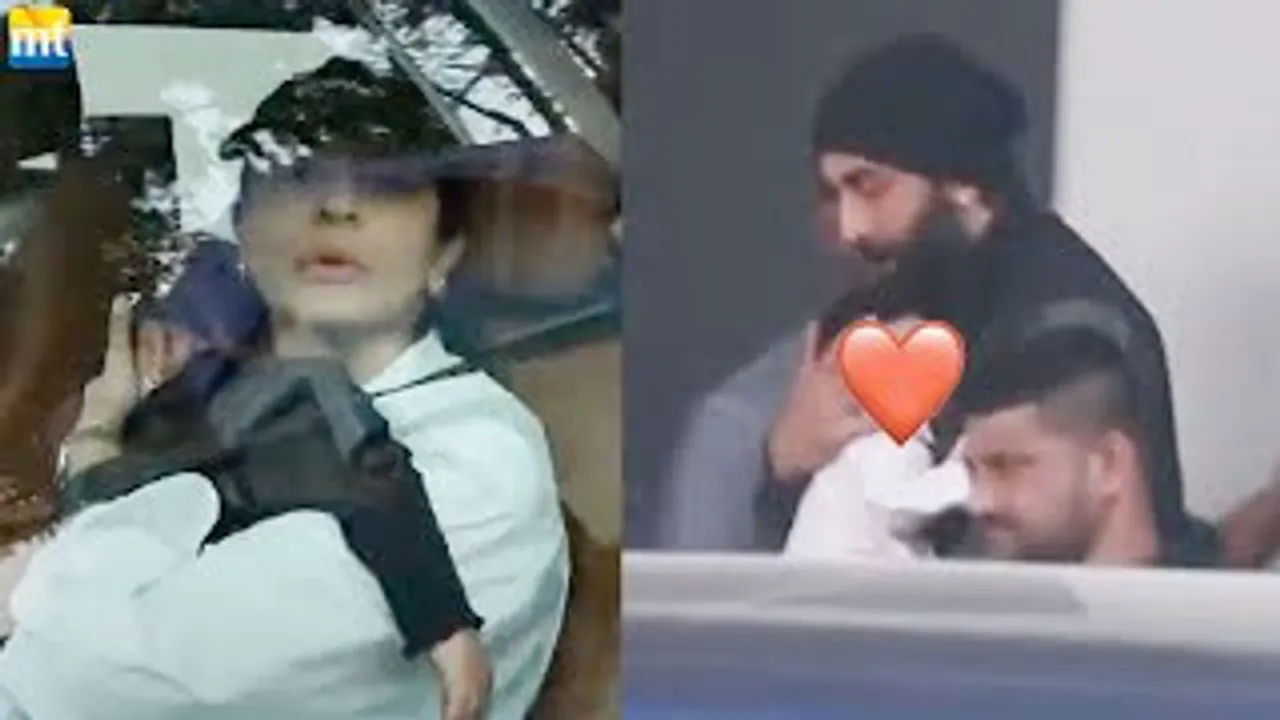 Ranbir Kapoor with daughter Raha at Airport, Anushka Sharma covers Vamika's face to avoid paps