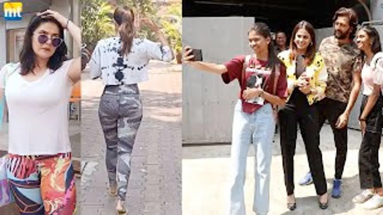 Genelia Deshmukh-Riteish Deshmukh Click pic with Students, Malaika Arora does 'Piche Se Bye', Zareen Khan sweat out In Gym