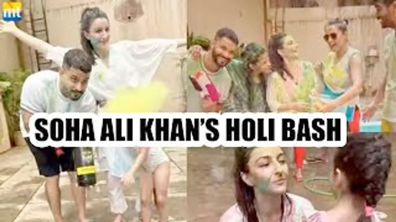 Soha Ali Khan Holi Party With Kunal Kemmu, Neha Dhupia & Angad Bedi