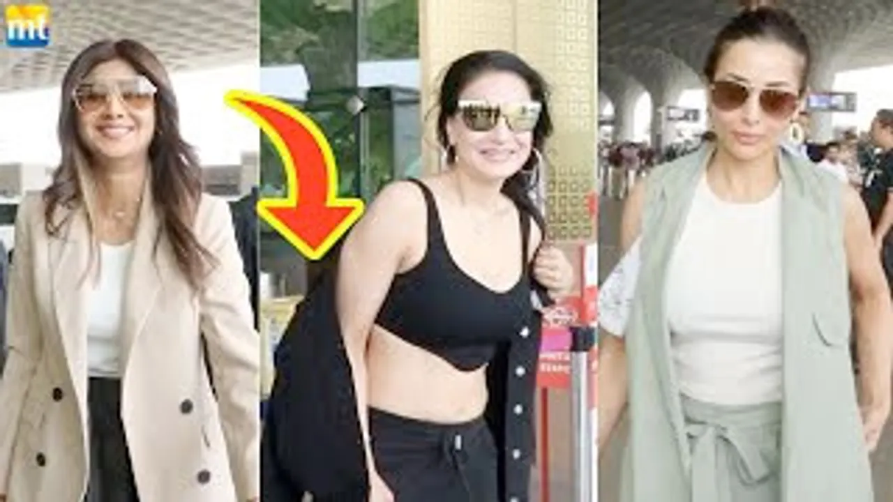 OOPS! Ameesha Patel's Jacket Fell Down in Public, Shilpa Shetty-Raj Kundra and Malaika Arora At The Airport