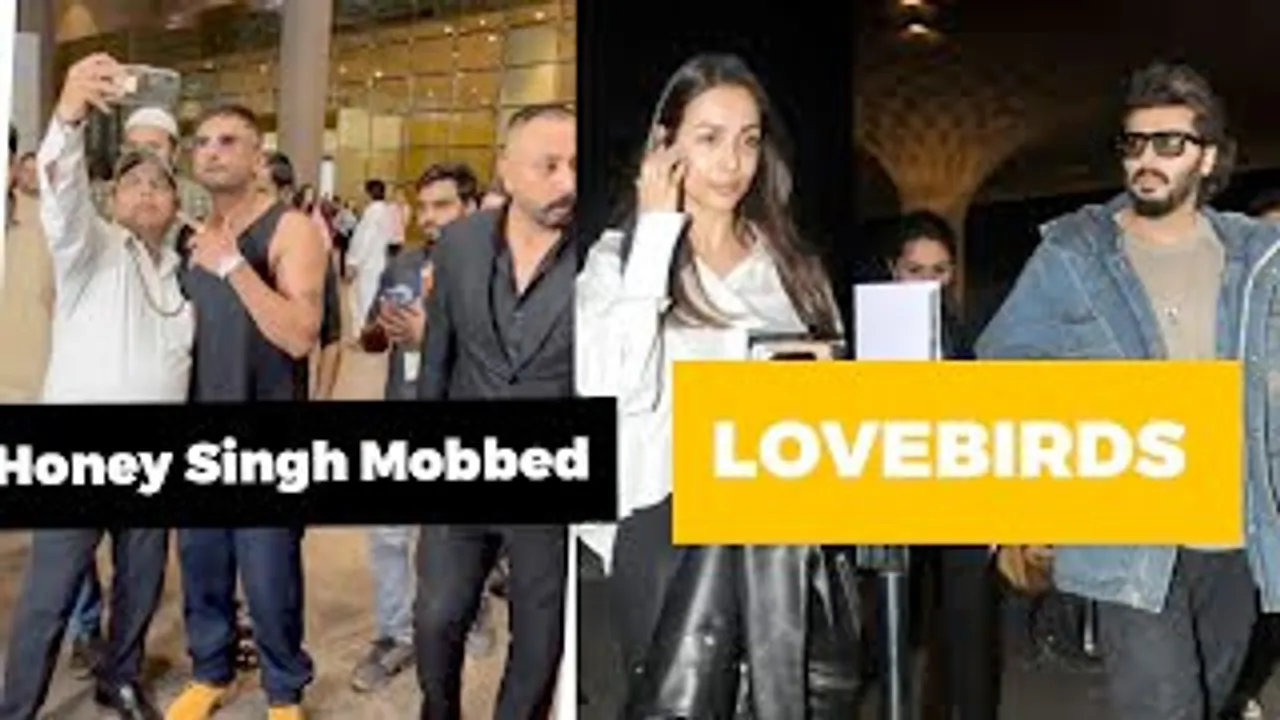 Where are Lovebirds Arjun Kapoor-Malaika Arora Heading to? Yo Yo Honey Singh Mobbed by Crazy Fans at airport