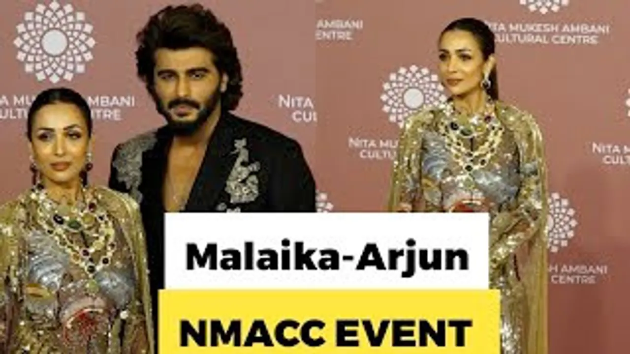 Malaika Arora with BF Arjun Kapoor making their Stylish Entry at NMACC launch