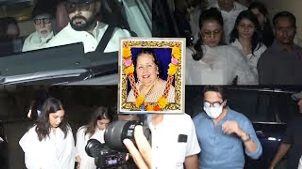 Amitabh Bachchan, Aishwarya Rai Bachchan, Kajol, Abhishek Bachchan, Ayushmann Khurrana And Others Arrive to pay last respect to Pamela Chopra