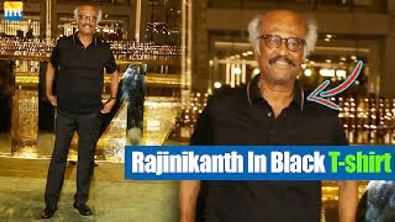 Simplicity Superstar Rajinikanth wears Plain Old Black T shirt & Trouser for Ambani's event