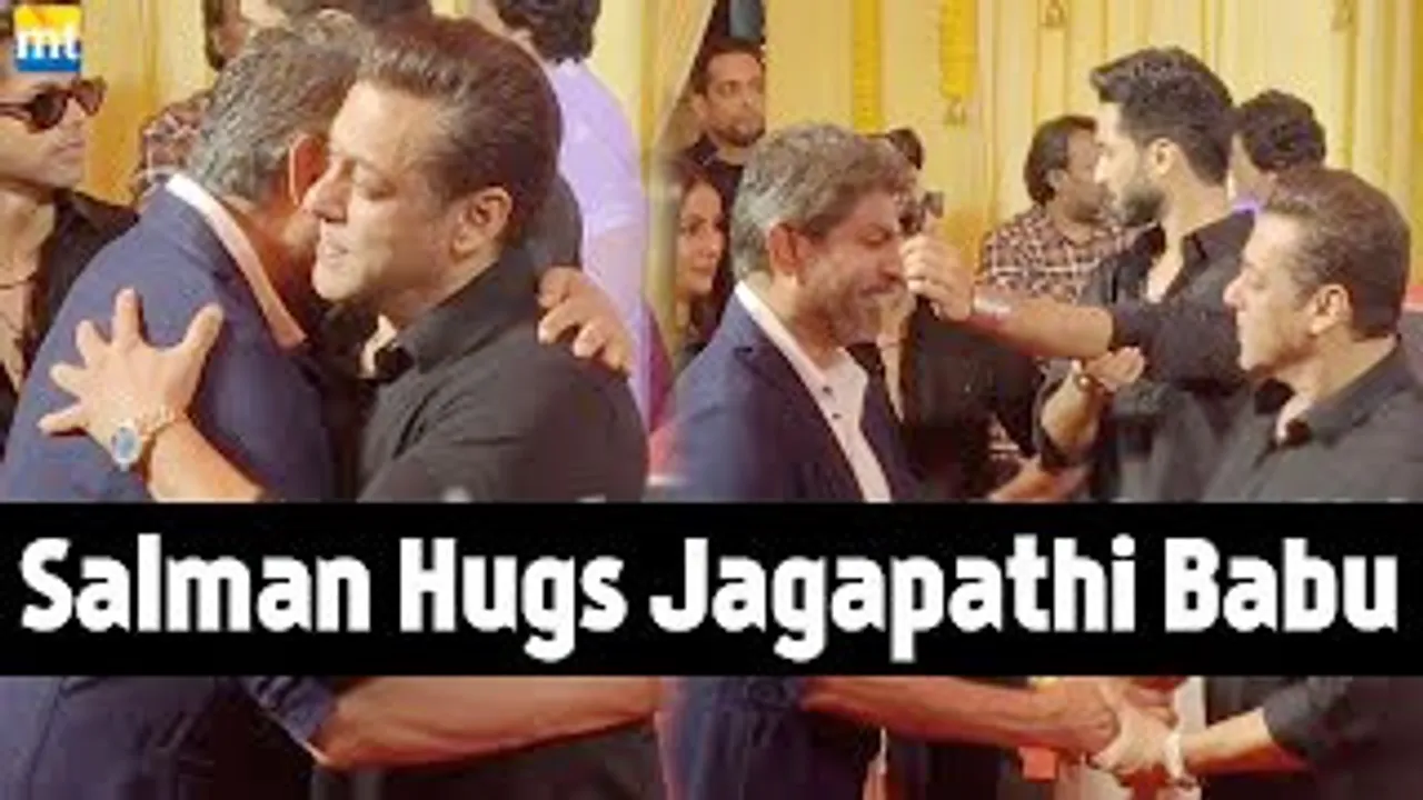 Salman Khan Hugs VILLAIN Jagapathi Babu at Kisi Ka Bhai Kisi Ki Jaan Trailer event