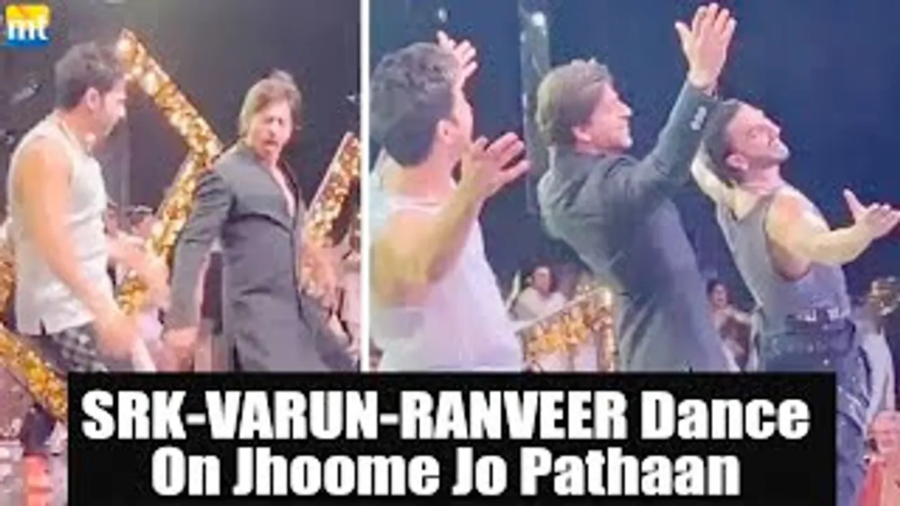 INSIDE VIDEO : Shah Rukh Khan Dances On Jhoome Jo Pathaan with Ranveer Singh & Varun Dhawan at NMACC