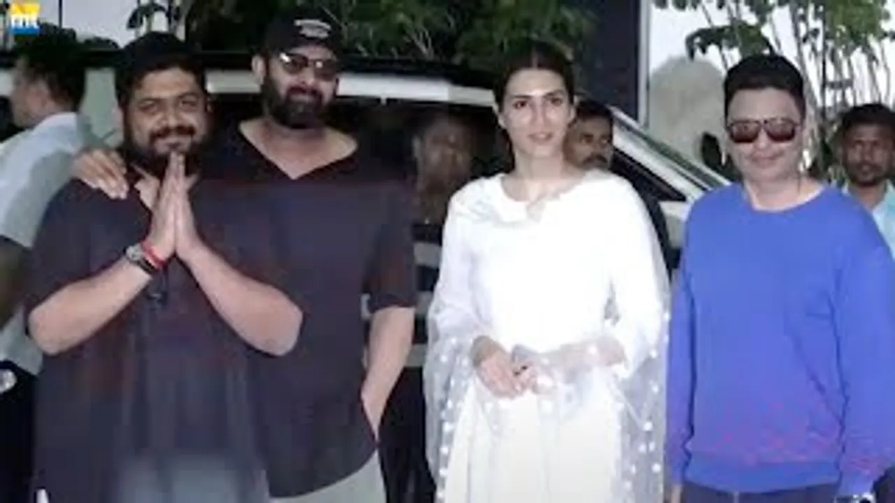 Prabhas, Kriti Sanon, Om Raut & Bhushan Kumar Reach Mumbai For Adipurush Grand Trailer Launch
