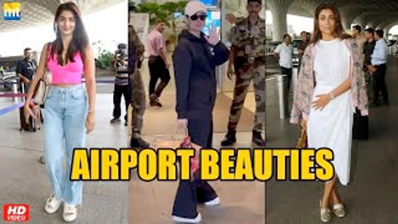 Pooja Hegde, Shriya Saran gives Flying Kiss before leaves for IIFA, Kareena Kapoor And Others Spotted At Airport