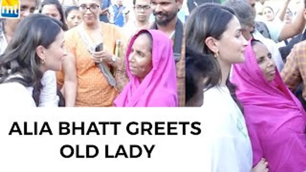 Raha's Mom Alia Bhatt greets OLd Lady in crowd takes Selfie with her at Pickleball Event