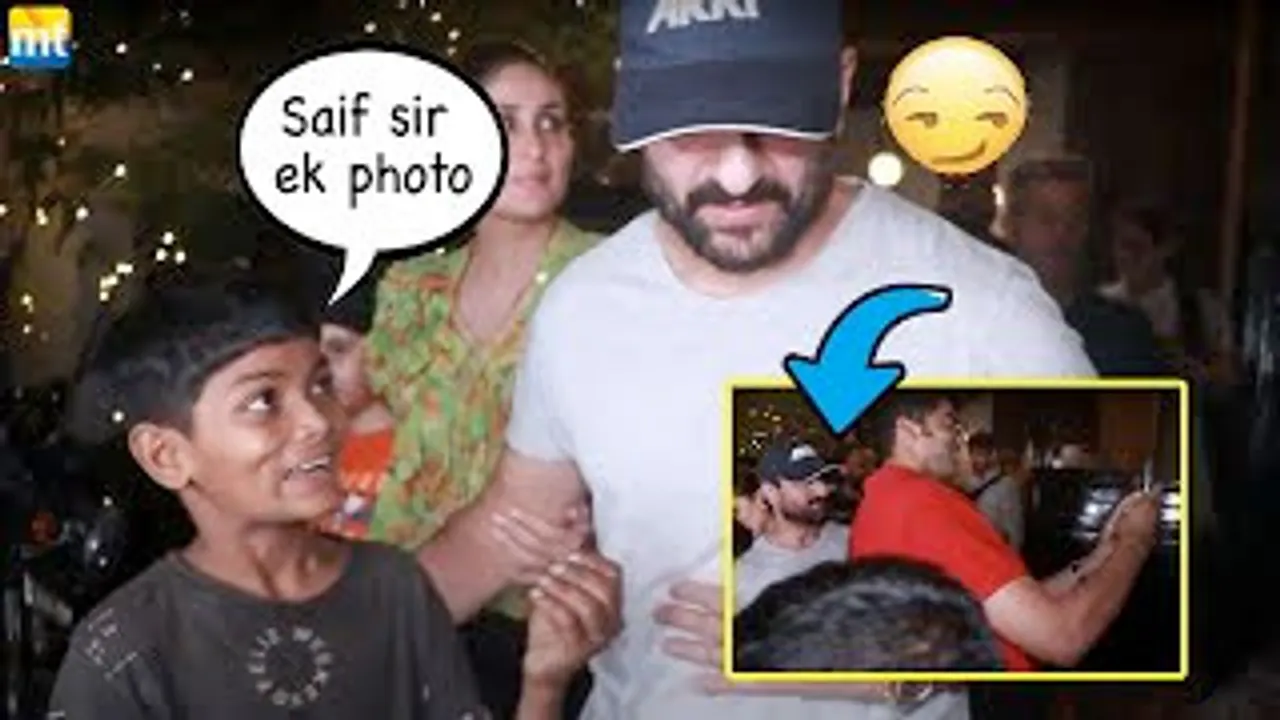 Saif Ali Khan IGNORED Poor Kids, but gave a Selfie to Firangi