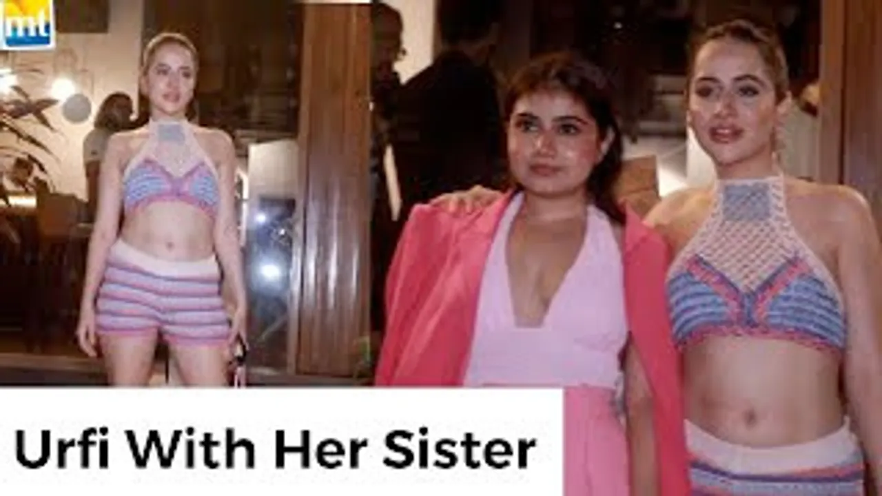 Urfi Javed walks openly on the road with her awkward attire; Her sister just watches