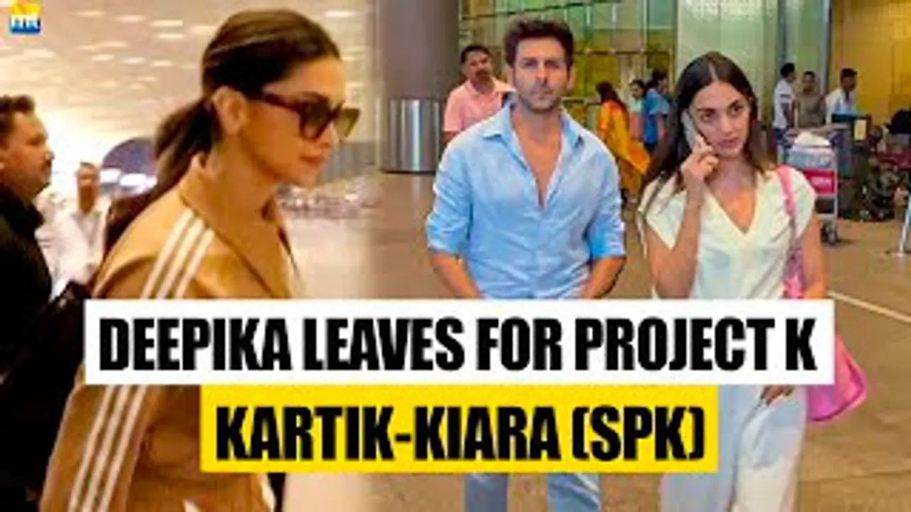 Deepika Padukone leaves for Project K, Kartik Aaryan-Kiara Advani Return from Satyaprem Ki Katha Promotion In Ahmedabad, Shahid Kapoor-Mira Kapoor Spotted Together & Elli AvrRam Returns From Kashmir