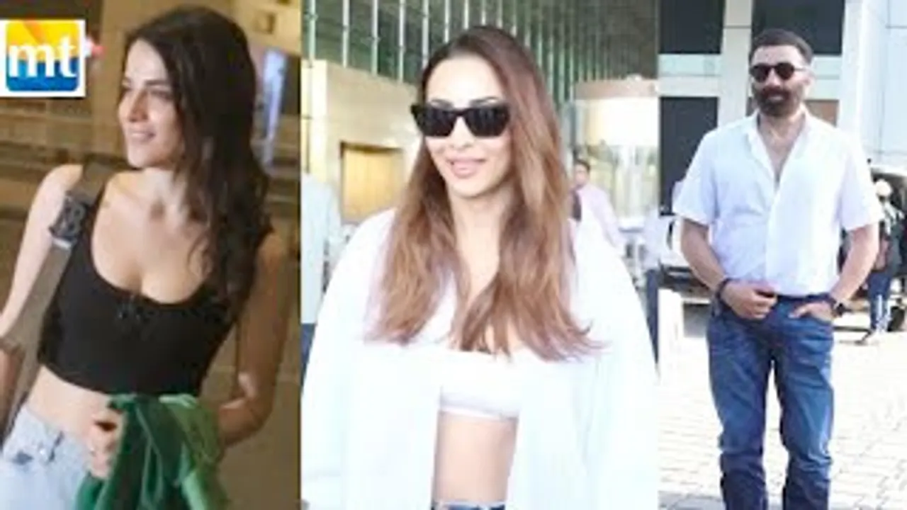 Malaika Arora in OPEN Shirt, Sunny Deol for Gadar 2 Teaser, Suniel Shetty & Radhika Madan At The Airport