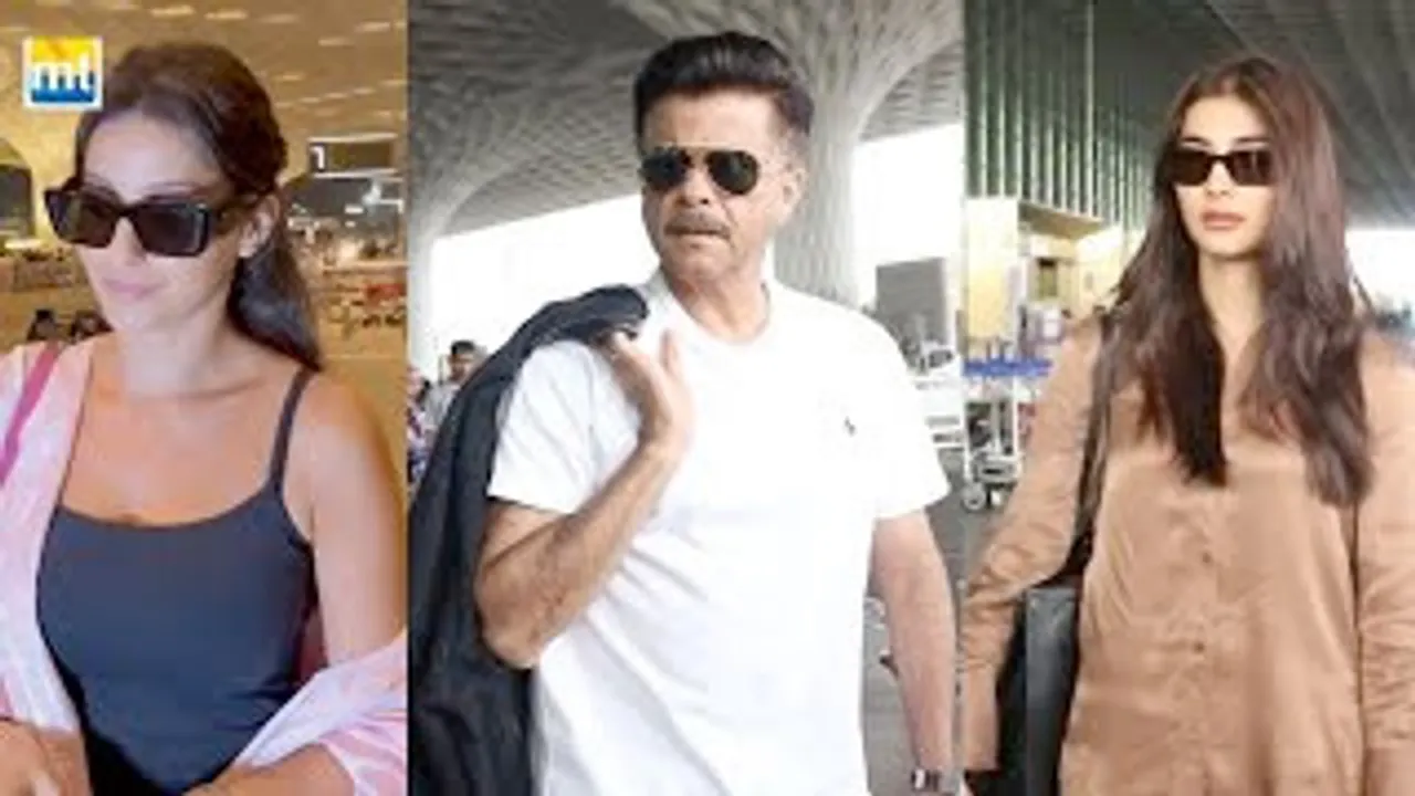 Pooja Hegde, Nora Fatehi in OPEN Shirt, Rakul Preet Singh In Black, Anil Kapoor & Neha Dhupia At The Airport
