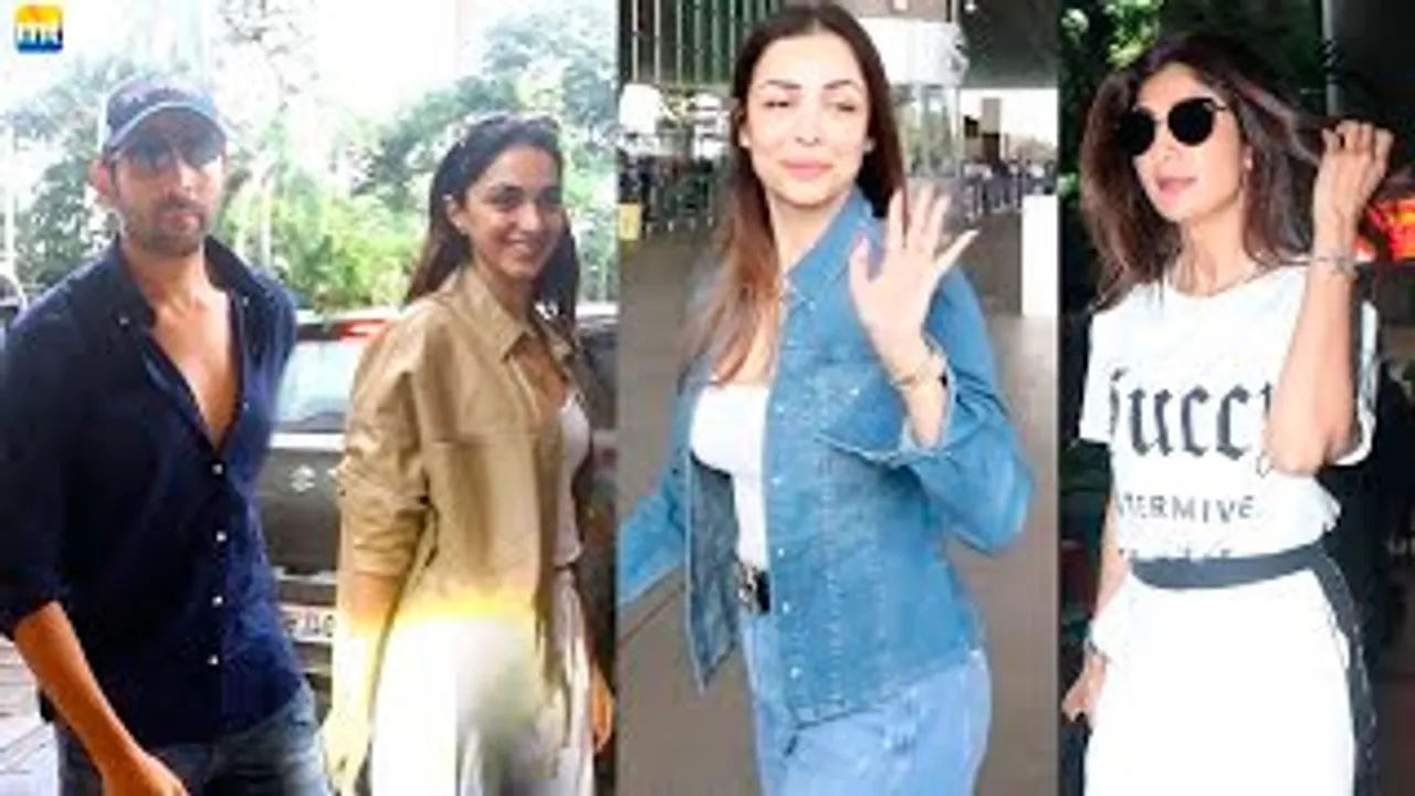 Satyaprem Ki Katha Jodi Kartik Aaryan-Kiara Advani Off to Jaipur, Shilpa Shetty Returns From London, Malaika Arora In All Denim Look At The Airport