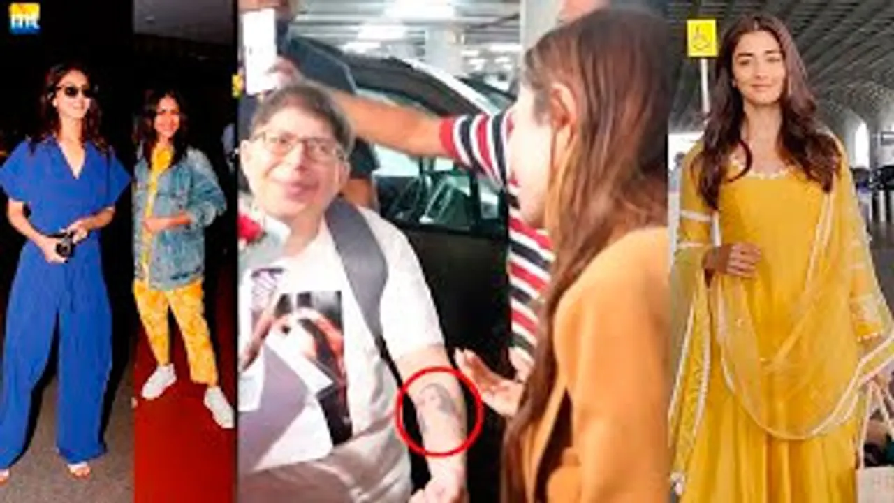 Fan Tries to Touch Tamannaah Bhatia's Feet As She Returns With Mrunal Thakur, Pooja Hegde In Yellow Ethnic Dress, Vaani Kapoor Off To Bangkok