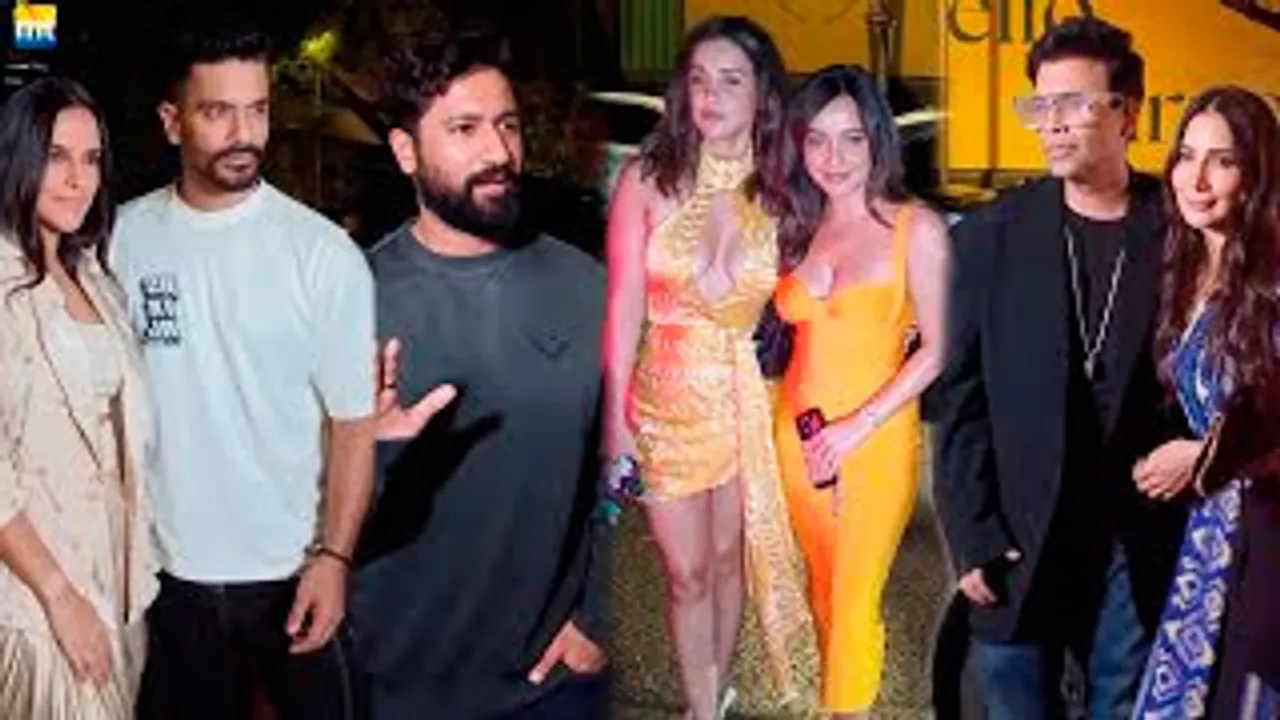 Vicky Kaushal, Hot Sisters Neha-Aisha's Sharma, Couple Neha Dhupia-Angad Bedi, Karan Johar-Kim Sharma And Others At A Party