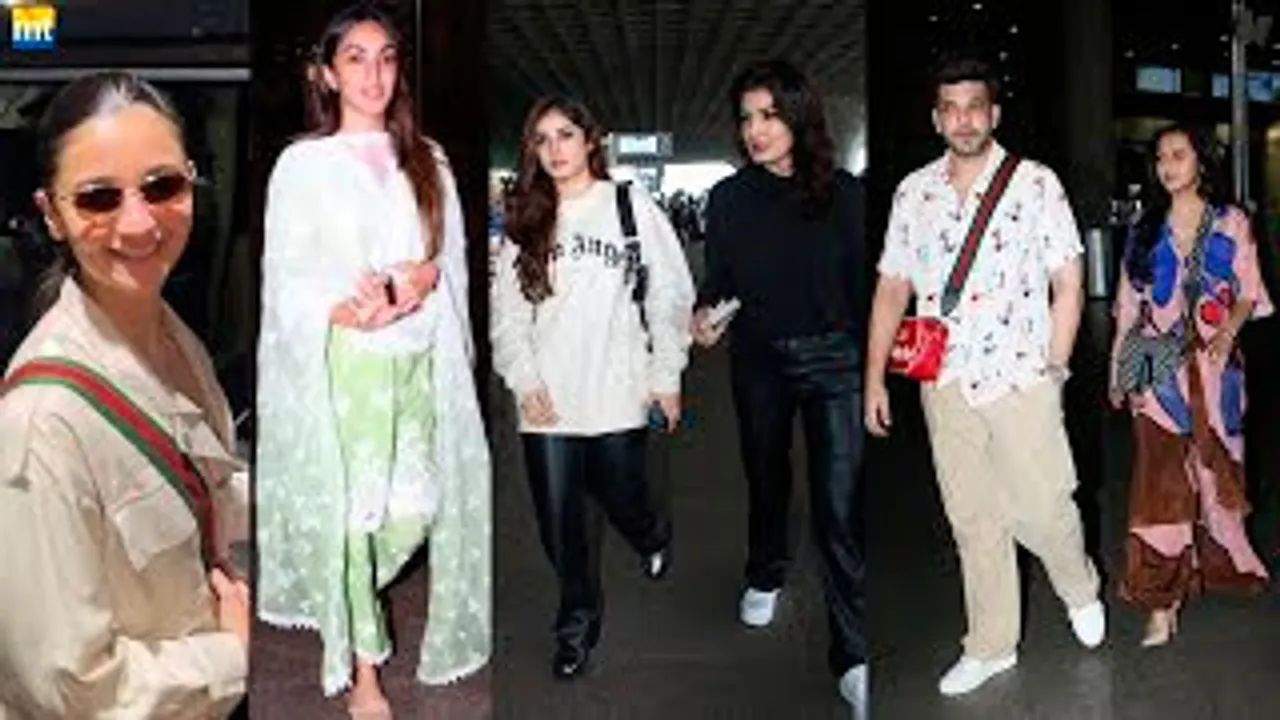 Alia Bhatt In White Look, Kiara Advani in Desi Look, Karan-Tejasswi Back From Romantic Trip, Raveena Tandon-Rasha Thadani Together & Vijay Varma At The Airport