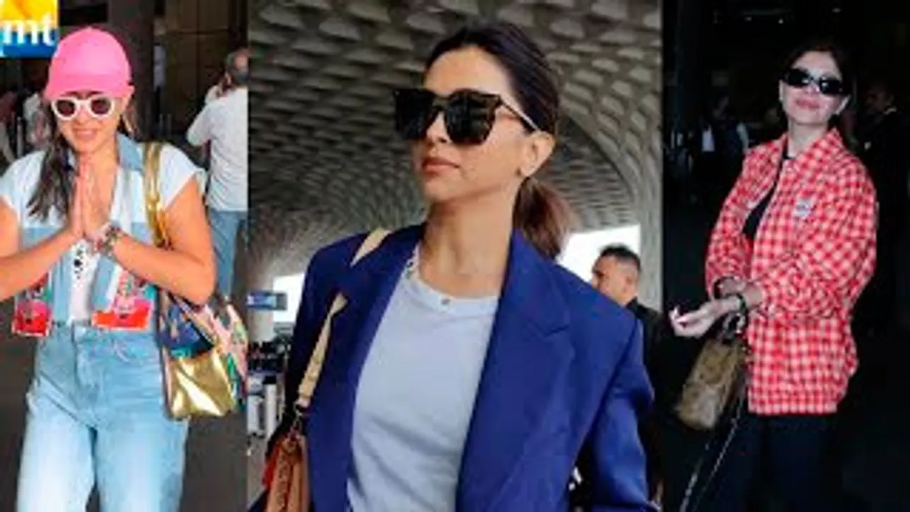 Deepika Padukone makes candid look like Photoshoot, Sara Ali Khan Does Namaste, Kanika Kapoor, Abhishek Kapoor & Pragya Kapoor At Airport