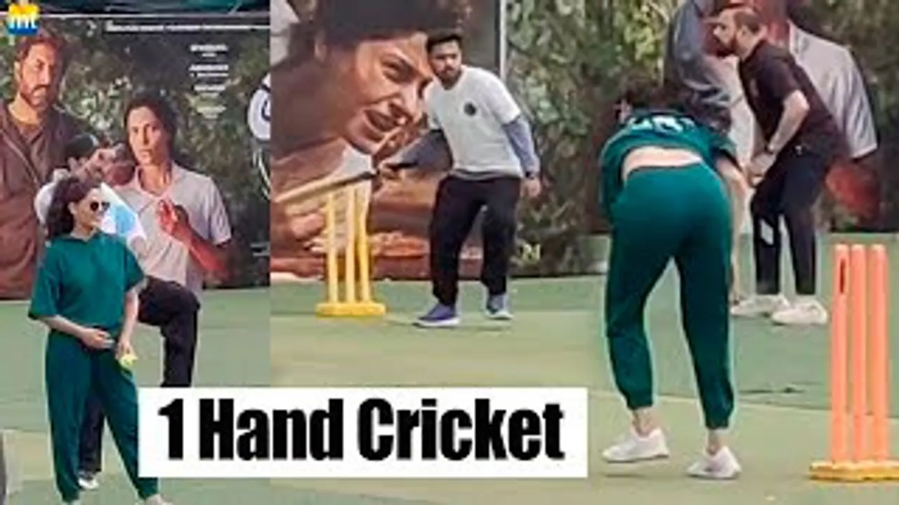 Ghoomer Team Abhishek Bachchan, Saiyami Kher & Angad Bedi Play 1 Hand Cricket With Media