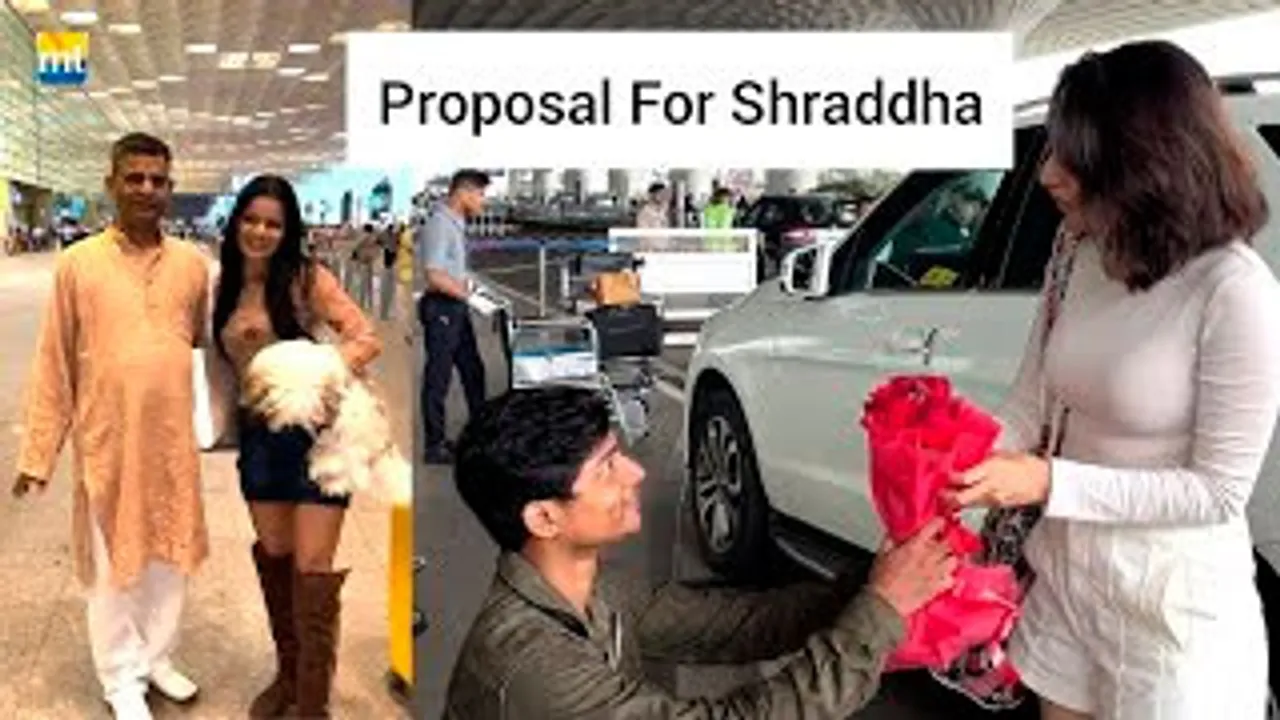 Man Proposes Shraddha Kapoor with Red Rose, Archana Gautam With Her Pet & Dad, Huma Qureshi In Cool Look At Airport