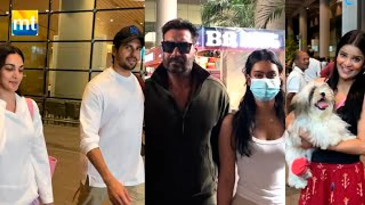 Sidharth Malhotra-Kiara Advani Return from Vaccy, Ajay Devgn with Daughter Nysa, Archana Gautam Playing with Dog At Airport