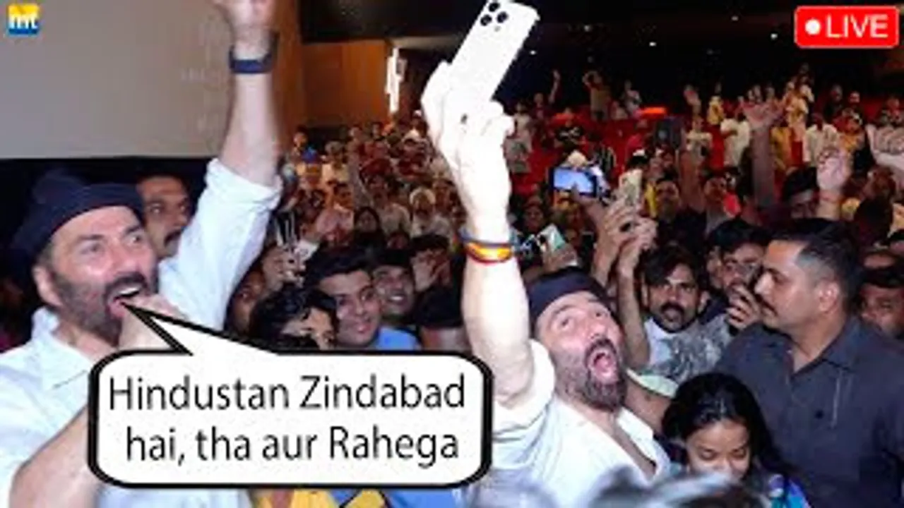 Sunny Deol says 'हिंदुस्तान ज़िंदाबाद' dialogue visits Theatre to see LIVE Public reaction Of Gadar 2